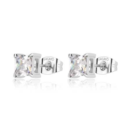 Elegantní ocelové náušnice s kubickými zirkony Stellar STK14 S Agapo