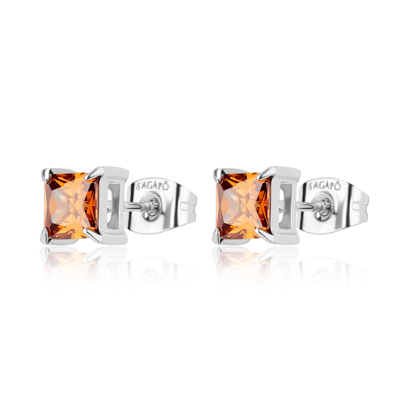 Stylové ocelové náušnice s kubickými zirkony Stellar STK16 S Agapo