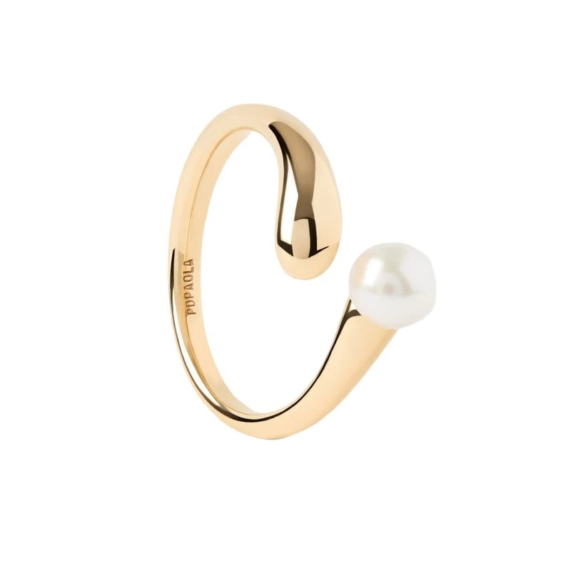 Pozlacený otevřený prsten se sladkovodní perlou La Perla AN01-E08 Pdpaola / Obvod: 58 mm - 58 mm Pozlacený otevřený prsten se sladkovodní perlou La Perla AN01-E08 Pdpaola / Obvod: 58 mm - 58 mm