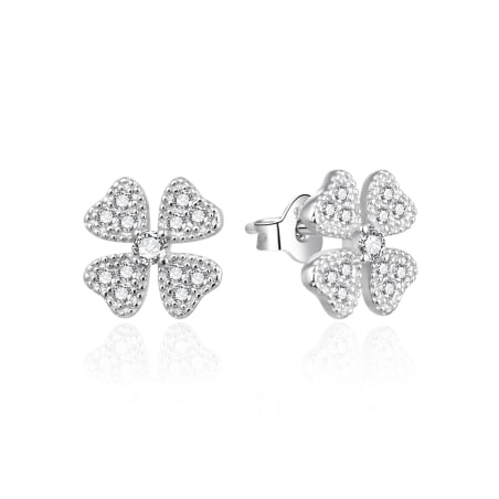 Třpytivé stříbrné náušnice Čtyřlístek AGT-E198PW Agato