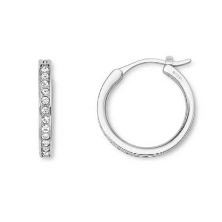 Elegantní kruhové náušnice se zirkony JOF00337040 Fossil