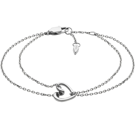 Půvabný dvojitý náramek z oceli Sawyer JOF00615040 Fossil