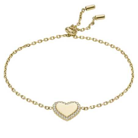 Romantický pozlacený náramek Srdíčko se zirkony JOF00932710 Fossil