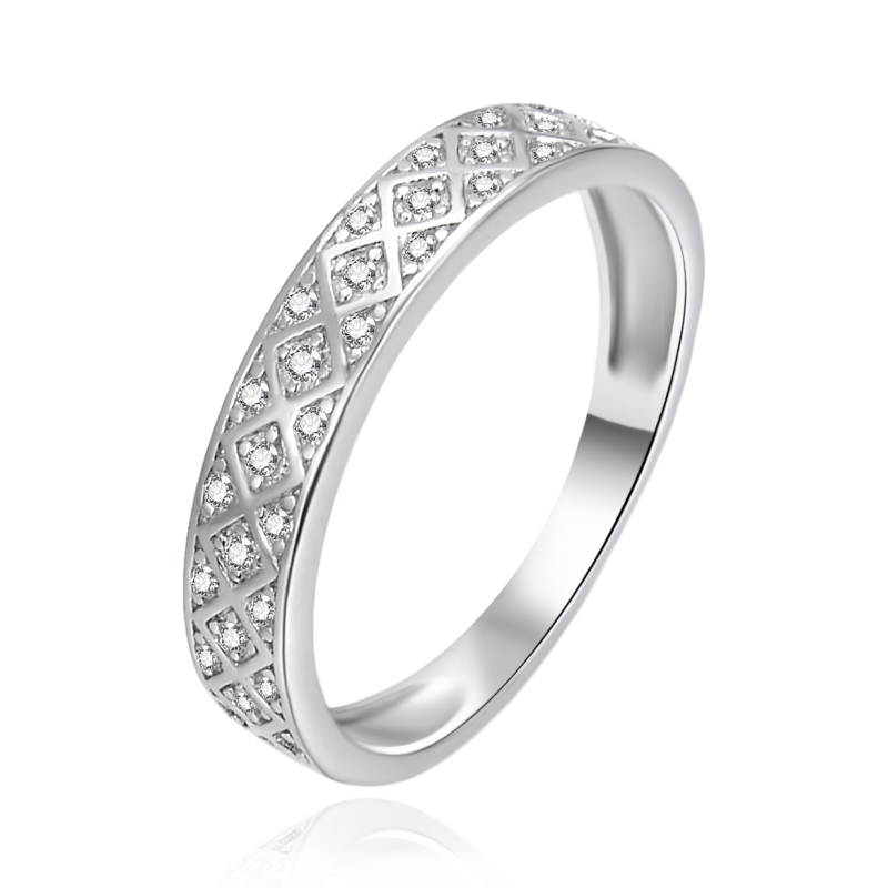 Stříbrný prsten s čirými zirkony AGT-R51W Agato / Obvod: 52 mm - 52 mm Stříbrný prsten s čirými zirkony AGT-R51W Agato / Obvod: 52 mm - 52 mm