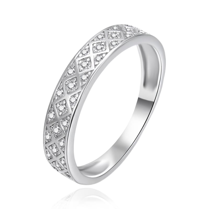 Stříbrný prsten s čirými zirkony AGT-R51W Agato / Obvod: 58 mm - 58 mm