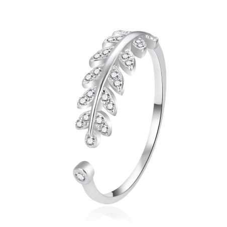 Stříbrný otevřený prsten se zirkony AGT-R60W Agato / Obvod: 52 mm - 52 mm