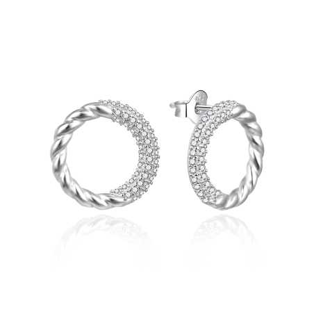 Designové stříbrné náušnice se zirkony AGT-E189PW Agato