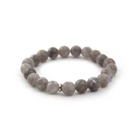 Korálkový náramek z šedého jadeitu MINK102/17 Agato