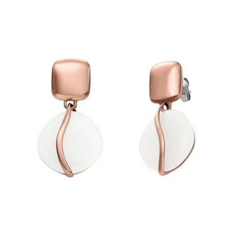 Bronzové náušnice s bílým sklem Sofia Sea Glass SKJ1816791 Skagen