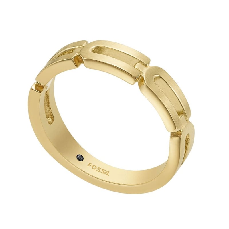 Stylový pozlacený prsten Heritage JF04694710 Fossil / Obvod: 54 mm - 54 mm