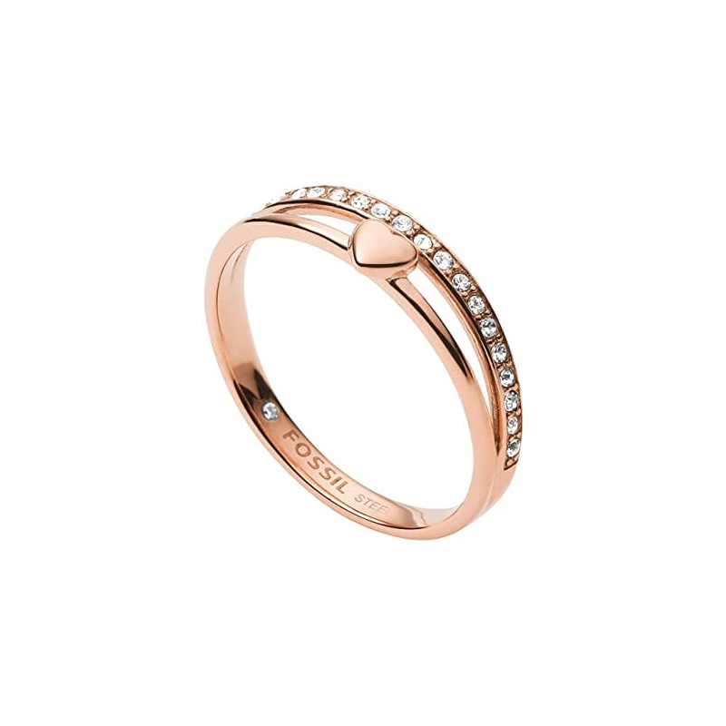 Romantický bronzový prsten s krystaly JF03460791 Fossil / Obvod: 49 mm - 49 mm Romantický bronzový prsten s krystaly JF03460791 Fossil / Obvod: 49 mm - 49 mm