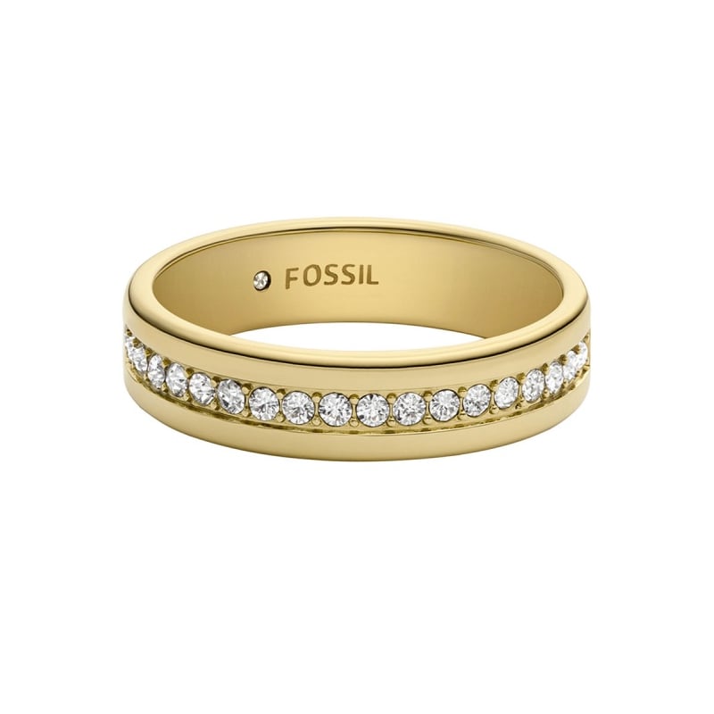 Pozlacený prsten s kubickými zirkony Archival JOF01035710 Fossil / Obvod: 49 mm - 49 mm Pozlacený prsten s kubickými zirkony Archival JOF01035710 Fossil / Obvod: 49 mm - 49 mm