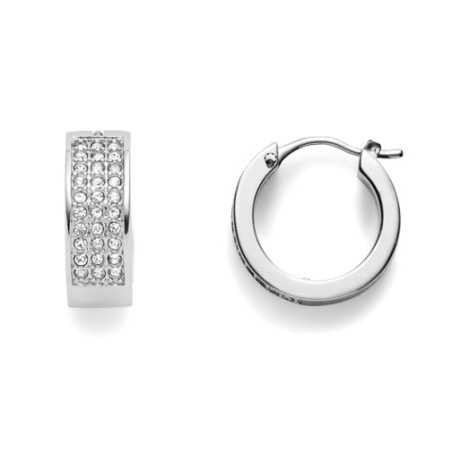 Třpytivé kruhové náušnice z oceli Pavé JOF00168040 Fossil