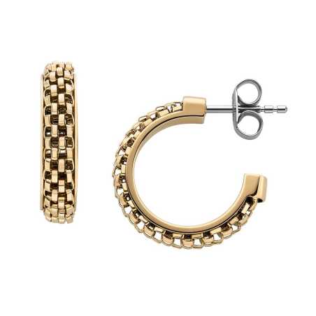 Stylové pozlacené náušnice kruhy Merete SKJ1858710 Skagen