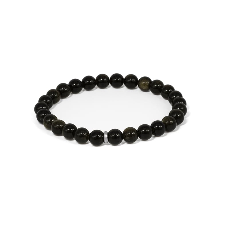 Korálkový náramek z obsidiánu MINK142/20 Agato