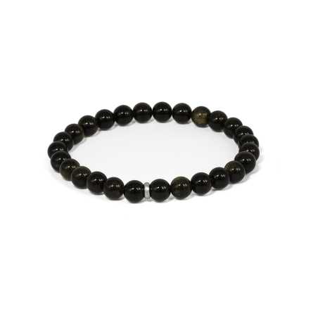 Korálkový náramek z obsidiánu MINK142/20 Agato