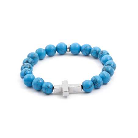 Korálkový náramek z howlitu a hematitu MINK47/18 Agato