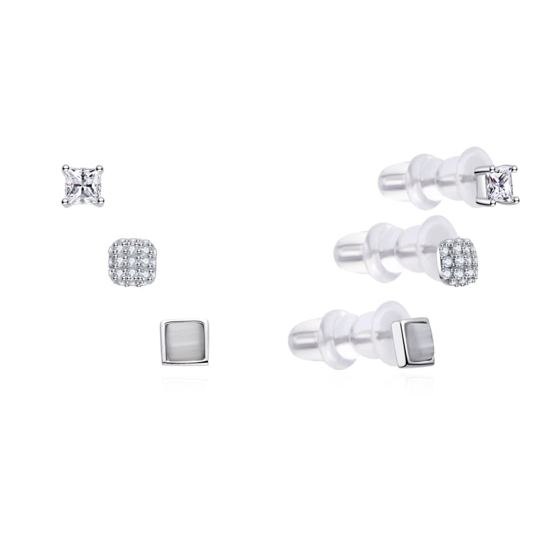 Sada elegantních stříbrných náušnic E0004874 (3 páry náušnic) Moiss Sada elegantních stříbrných náušnic E0004874 (3 páry náušnic) Moiss