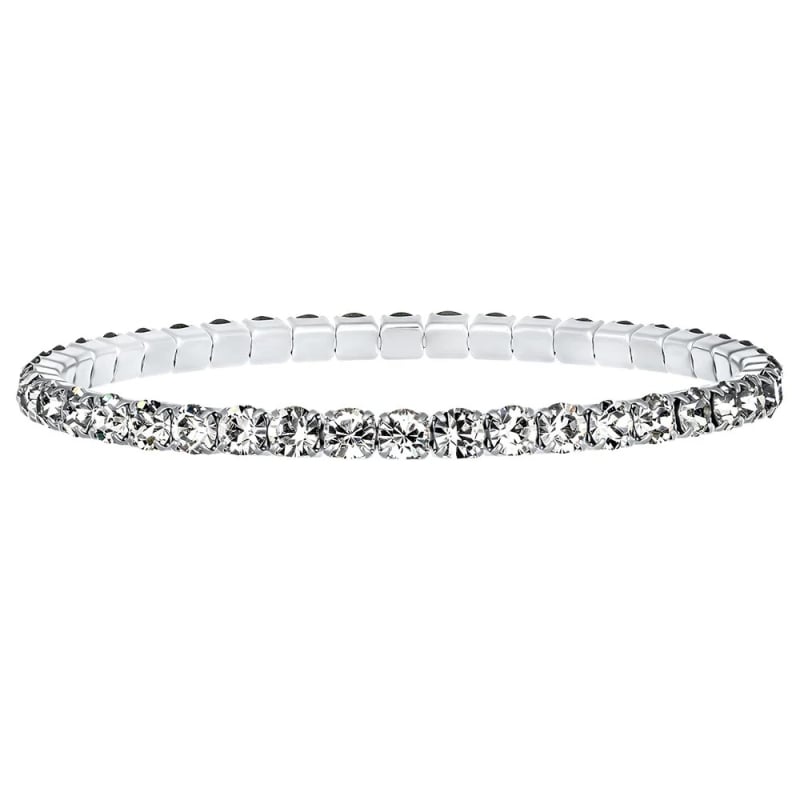 Elastický tenisový náramek s čirými krystaly Aura 22270.CRY.E Crystalp