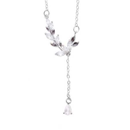 Módní stříbrný náhrdelník s krystaly Gentle 61318 (řetízek, přívěsek) Oliver Weber