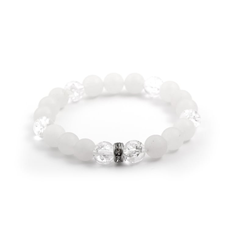 Korálkový náramek z jadeitu a křišťálu MINK29/17 Agato