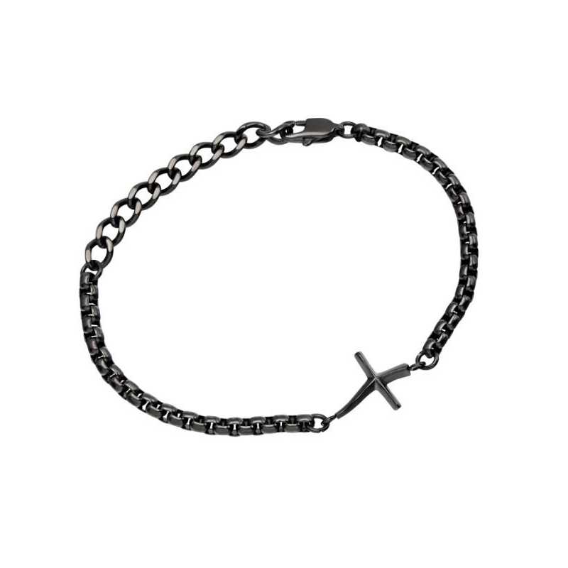 Řetízkový náramek s křížkem pro muže B.X TJ3641 Breil