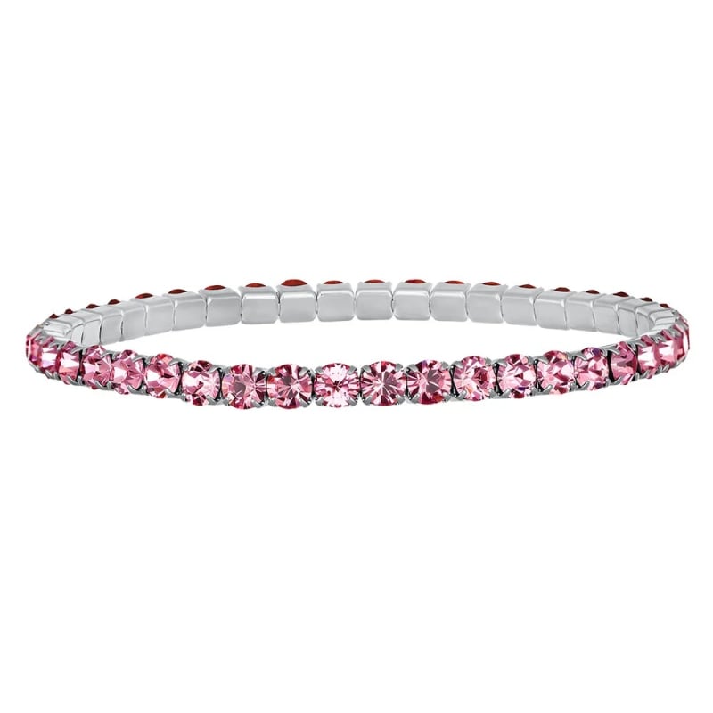 Elastický tenisový náramek s růžovými krystaly Aura 22270.LRO.E Crystalp Elastický tenisový náramek s růžovými krystaly Aura 22270.LRO.E Crystalp