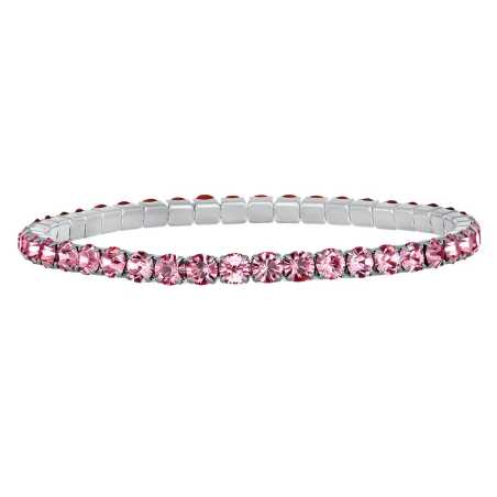 Elastický tenisový náramek s růžovými krystaly Aura 22270.LRO.E Crystalp
