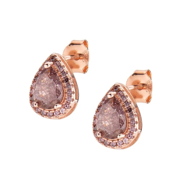 Blyštivé pozlacené náušnice Tear Drop Lady ECRGRBRBRZ Amen