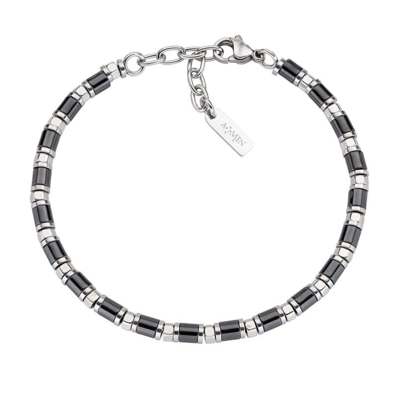 Pánský korálkový náramek z oceli ACBR1314 Amen Pánský korálkový náramek z oceli ACBR1314 Amen