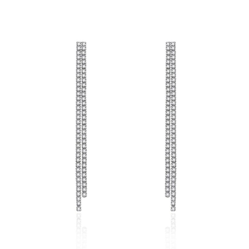 Dlouhé štrasové náušnice se zirkony AGT-E262PW Agato