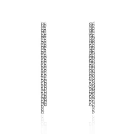 Dlouhé štrasové náušnice se zirkony AGT-E262PW Agato