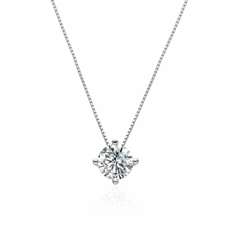 Slušivý stříbrný náhrdelník s čirým zirkonem AGT-N052W Agato
