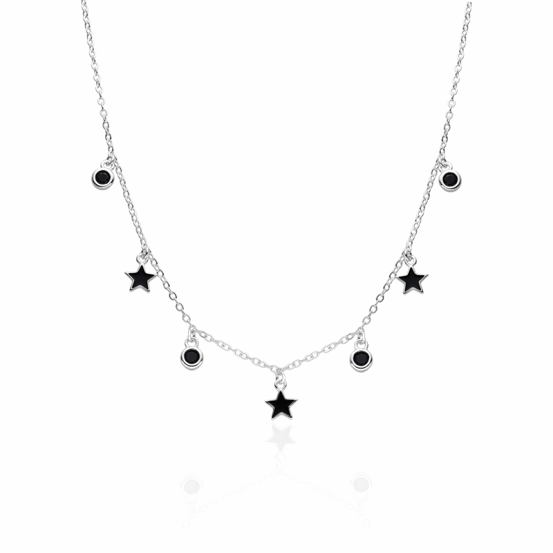 Stříbrný náhrdelník s přívěsky AGT-N049BK Agato