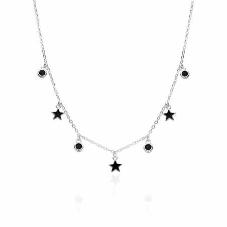 Stříbrný náhrdelník s přívěsky AGT-N049BK Agato