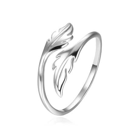 Otevřený stříbrný prsten s lístky AGT-R49X Agato / Obvod: 62 mm - 62 mm