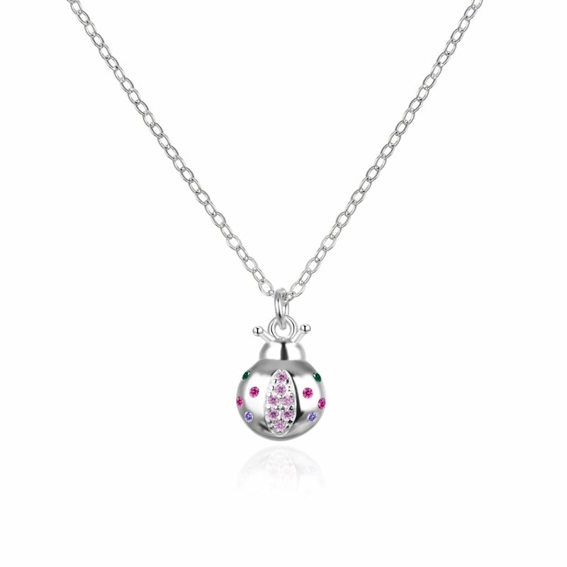 Slušivý stříbrný náhrdelník Beruška se zirkony AGT-ND01C Agato