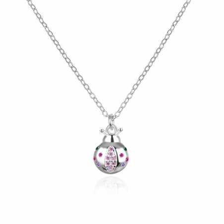 Slušivý stříbrný náhrdelník Beruška se zirkony AGT-ND01C Agato