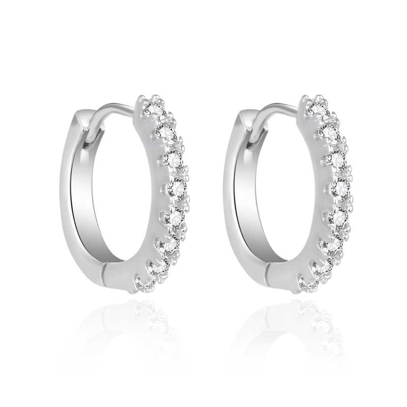 Slušivé kruhové náušnice se zirkony AGT-E201KW Agato