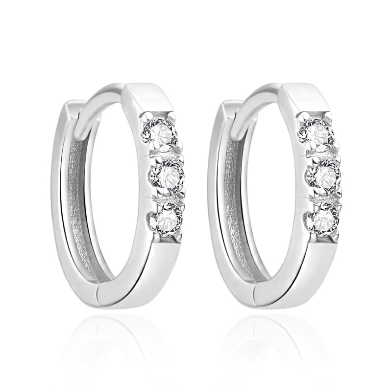 Třpytivé kruhové náušnice ze stříbra AGT-E250KW Agato Třpytivé kruhové náušnice ze stříbra AGT-E250KW Agato