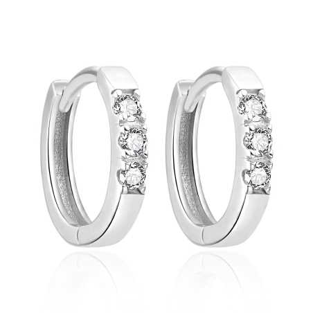 Třpytivé kruhové náušnice ze stříbra AGT-E250KW Agato