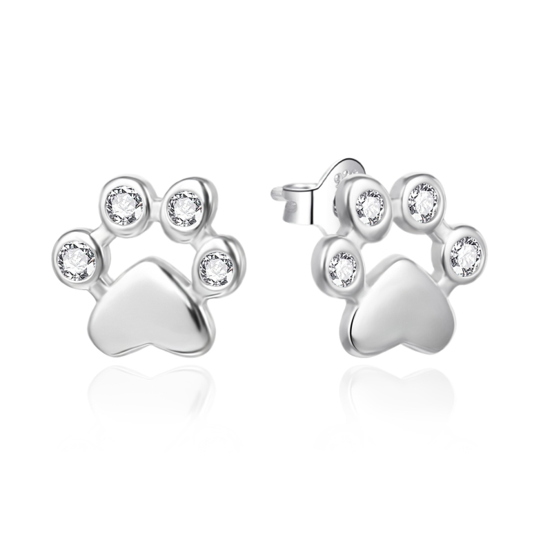 Stříbrné náušnice Tlapky se zirkony AGT-E224PW Agato Stříbrné náušnice Tlapky se zirkony AGT-E224PW Agato