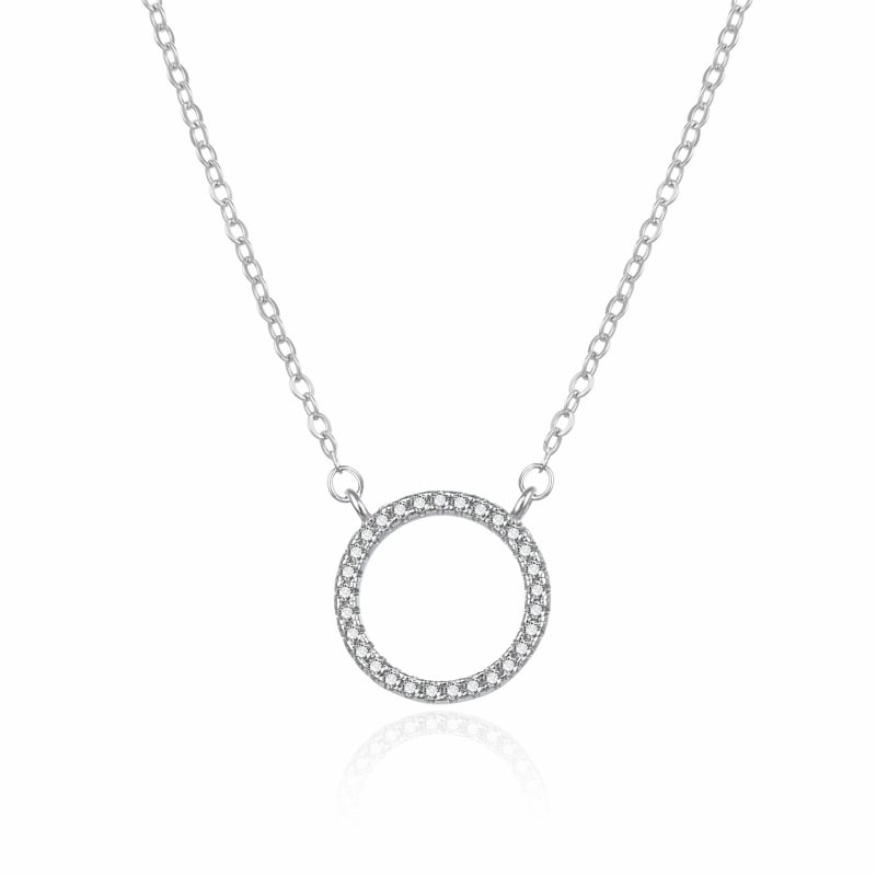 Moderní stříbrný náhrdelník Kroužek AGT-N044W Agato