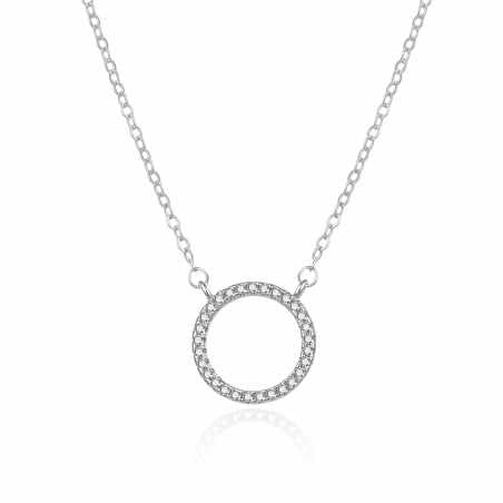 Moderní stříbrný náhrdelník Kroužek AGT-N044W Agato
