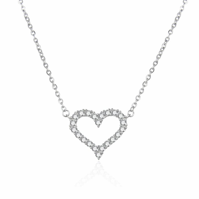 Romantický stříbrný náhrdelník se srdcem AGT-N036W Agato
