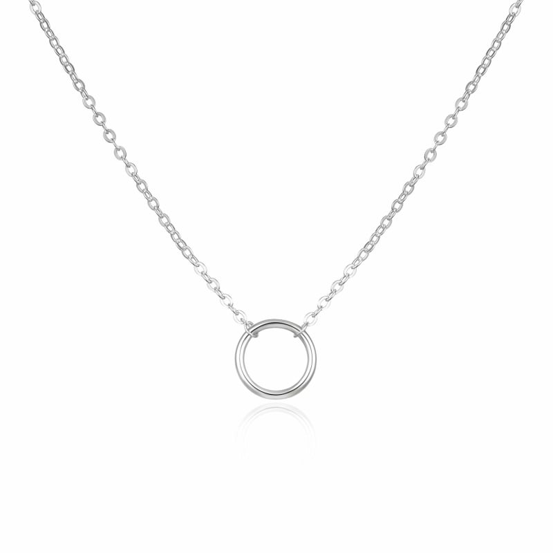 Něžný stříbrný náhrdelník Kroužek AGT-N034X Agato