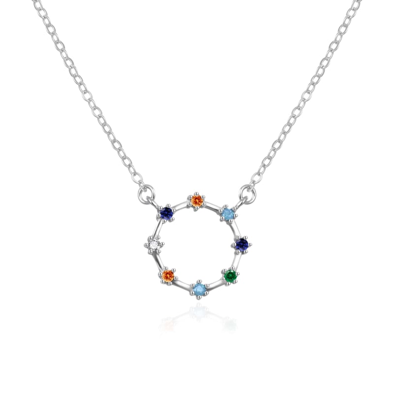 Stříbrný náhrdelník s barevnými zirkony AGT-N031C Agato