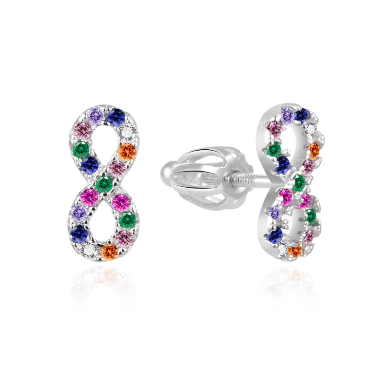 Třpytivé stříbrné náušnice Nekonečno AGT-E171SC Agato