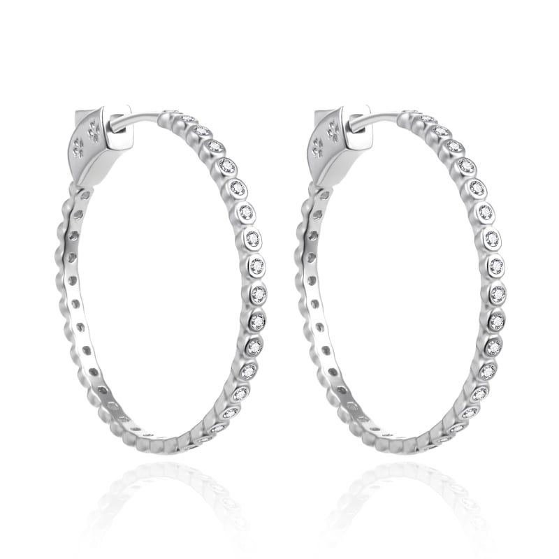 Stylové stříbrné kruhy s čirými zirkony AGT-E181KW Agato Stylové stříbrné kruhy s čirými zirkony AGT-E181KW Agato