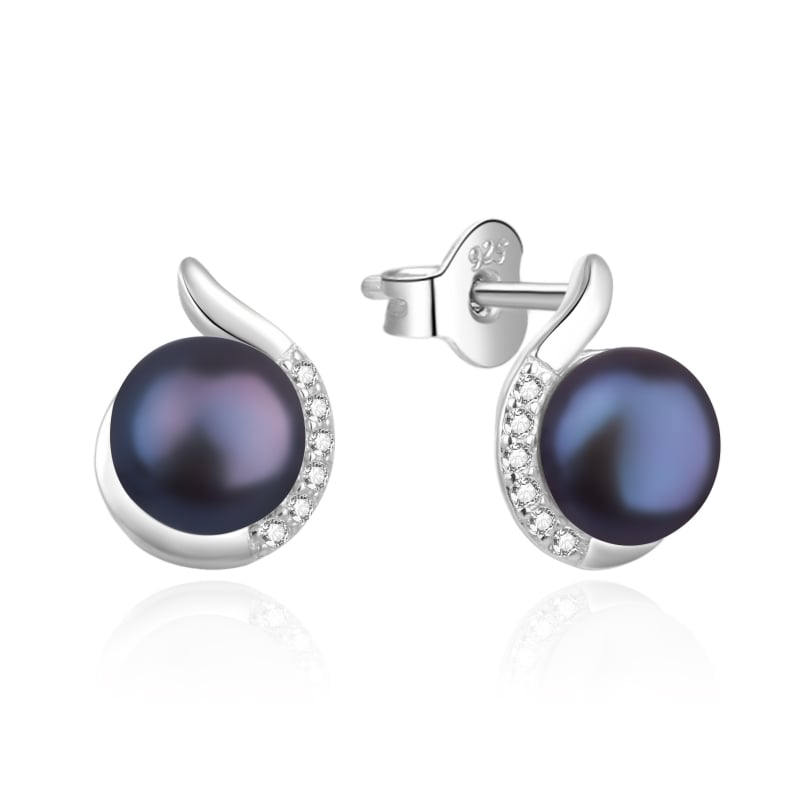 Elegantní stříbrné náušnice s pravou perlou a zirkony AGT-E219PW-PBK Agato Elegantní stříbrné náušnice s pravou perlou a zirkony AGT-E219PW-PBK Agato